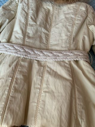 Chaqueta con Piel Zorro Beige y Marrón