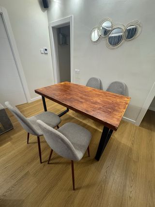 Mesa Comedor Madera 140 cm x 80 + 4 Sillas
