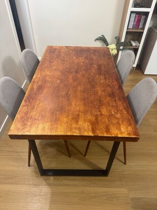 Mesa Comedor Madera 140 cm x 80 + 4 Sillas