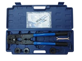 MAQUINA PRENSADO MULTICAPA/PEX MT CABEZAL GIRATORIO 360º CON PERFIL EN U 16/20/25/32 + CAJA