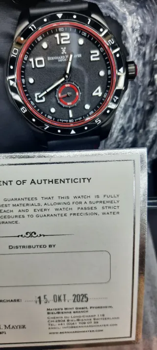 Reloj Bernhard H. Mayer Hombre Negro/Plata