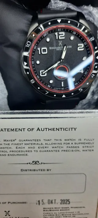 Reloj Bernhard H. Mayer Hombre Negro/Plata