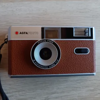Cámara Analógica AgfaPhoto MarrónPlata.Con carrete