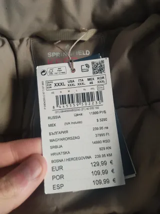 Abrigo Springfield Beige/Marrón Nuevo