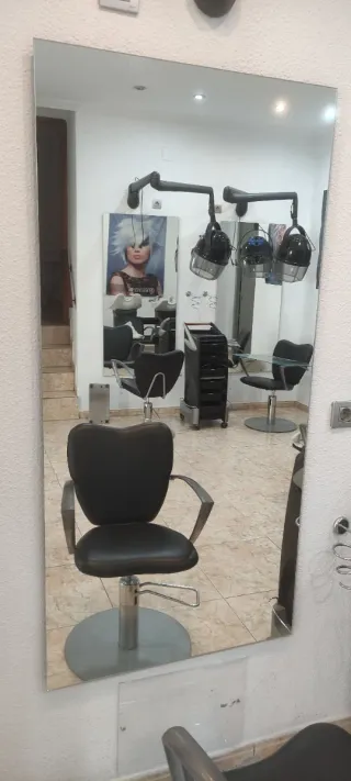 Sillón Peluquería Negro y Plata