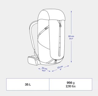 Mochila Quechua 35L Verde y Gris
