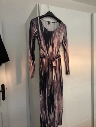 Vestido estampado manga larga