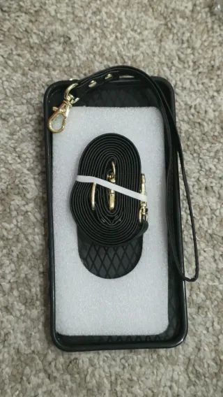 Funda iPhone Negra con Anillo y cartera