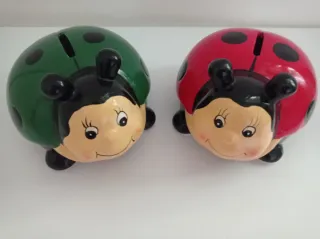 2 Salvadanai Coccinella Ceramica