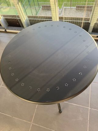 Mesa alta metal negro exterior