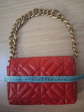 Bolso Zara Rojo Cadena Dorada