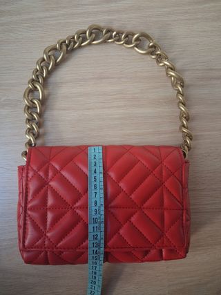 Bolso Zara Rojo Cadena Dorada
