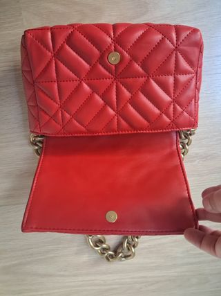 Bolso Zara Rojo Cadena Dorada