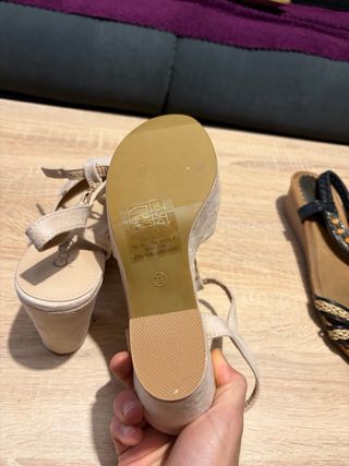 Sandalias Beige Tacón Plataforma 39