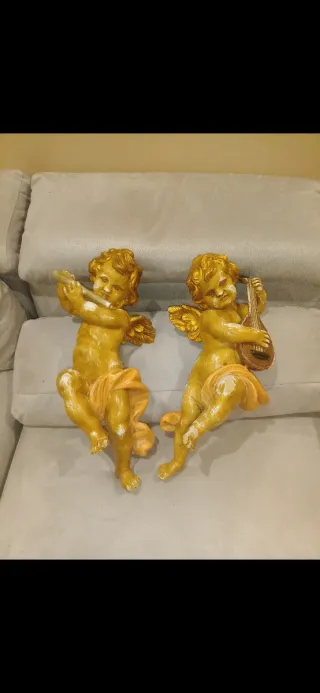 Sculture in legno angeli musicanti