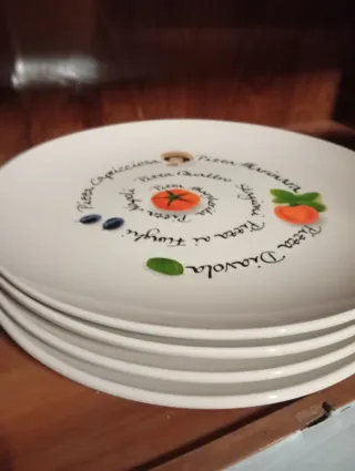 Set 4 Piatti Pizza Porcellana