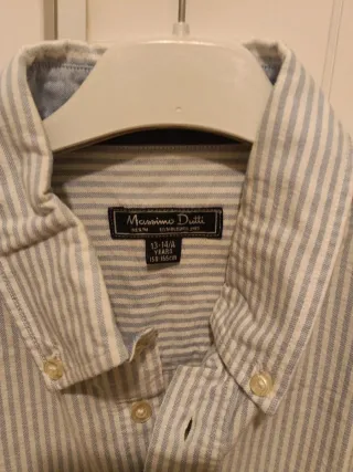 Camisa Massimo Dutti Rayas Gris Talla M