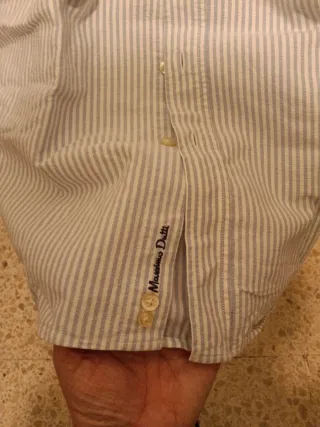 Camisa Massimo Dutti Rayas Gris Talla M