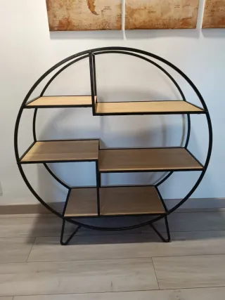 Estantería Circular Vintage Madera y Metal