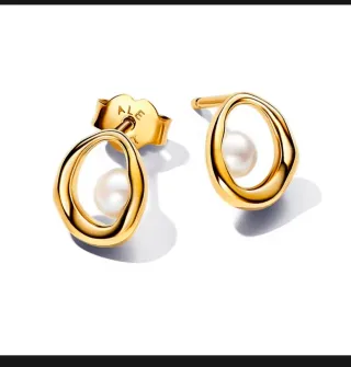 Pendientes Pandora Aro Perla Dorados