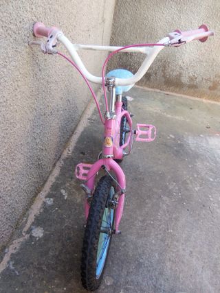 Bicicleta Barbie infantil rosa y azul