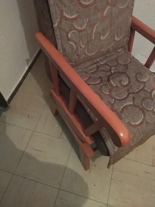 Sillón Ikea tela y madera