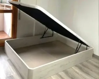 Canapé abatible madera tela blancos