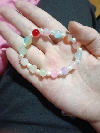 Pulsera artesanal cuentas diseño único nueva