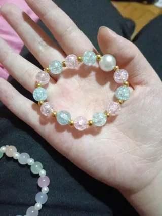 Pulsera artesanal cuentas diseño único nueva