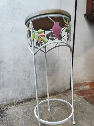 Mesa auxiliar Vintag pájaro y hojas