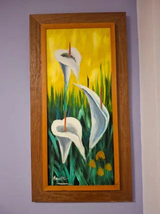 Cuadros de flores pintados a mano