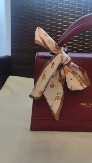 Borsa HERISSON bordeaux con foulard