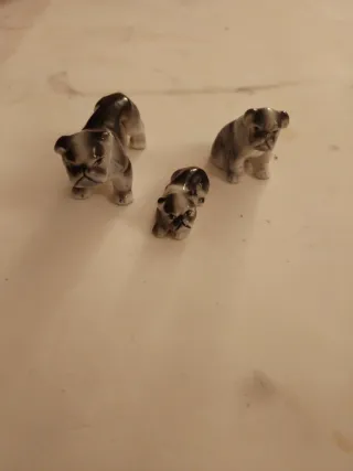 Figuritas Bulldog Cerámica Set 3