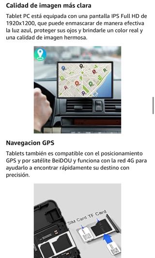 Tablet 10” 6GB RAM 128GB 4G Android 11 | Nueva