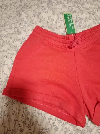 Pantalón corto Benetton rosa T.13-14 niña