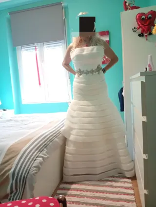 Vestido de Novia Blanco con Pedrería