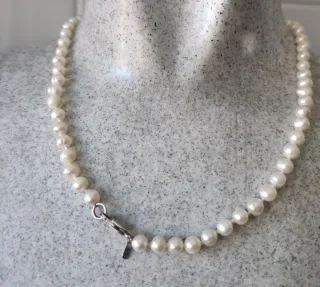 Collares Perlas y Plata de Ley Pendientes pelas