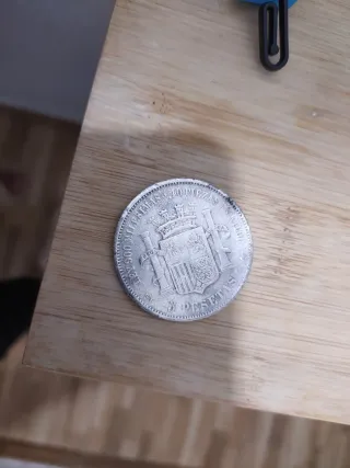 Moneda 5 Pesetas 1870 Plata Ley