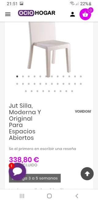 Mesa y 6 Sillas Just Vondom Exterior
