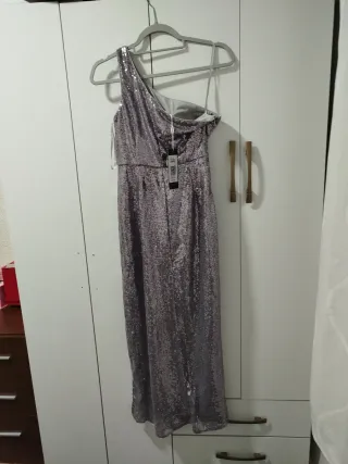 Vestido de fiesta gris/plateado