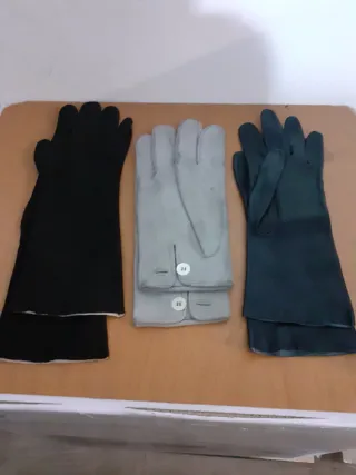 Lote  de 3 pares guantes piel mujer