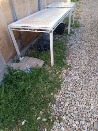 Mesa de jardín de madera(grande y pequeña)