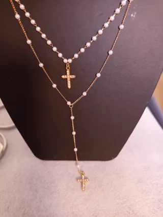 Pendientes Aro Cruz Acero Inoxidable