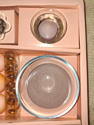 Set regalo candele rosa e bianche