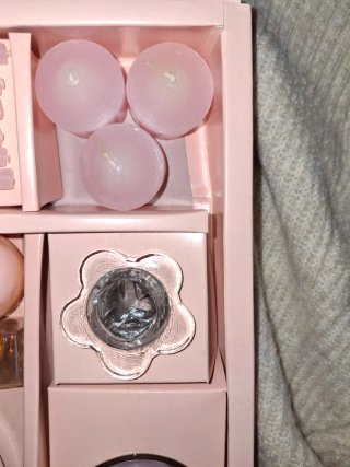 Set regalo candele rosa e bianche