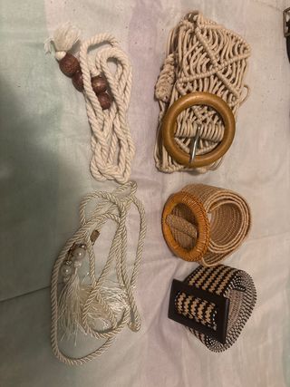 Lote 4 Cinturones Boho Macramé y Cuerda