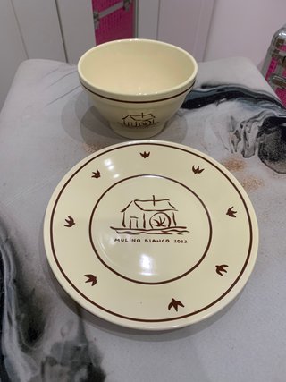 Set 2 Tazze Mulino Bianco con Vassoio/tazza grande