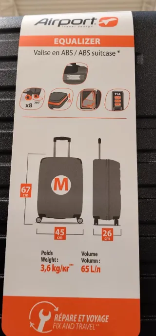 Maleta rígida gris Talla M