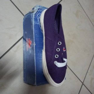 Scarpe bimba viola stoffa nuove
