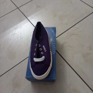 Scarpe bimba viola stoffa nuove